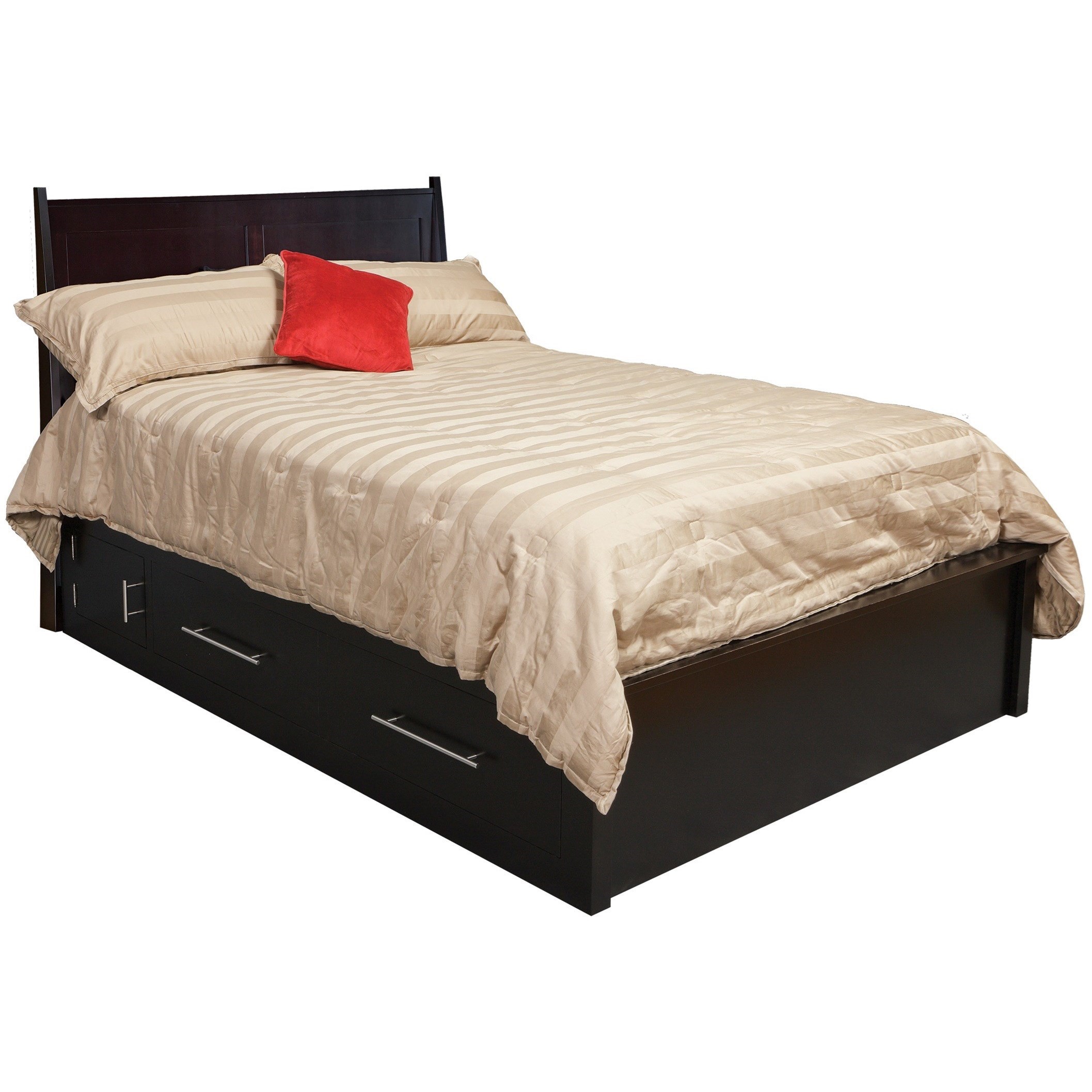 Daniel's Amish Metropolitan Queen Pedestal Bed with 2 60" Wide Drawers